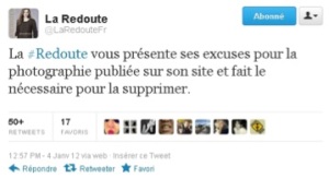 La Redoute s'excuse par le biais de son compte Twitter.